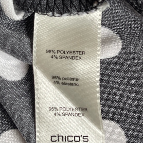 CHICOS BLACK & WHITE POLKA DOT 3/4 SLEEVE BLOUSE SZ SM - Picture 12 of 12